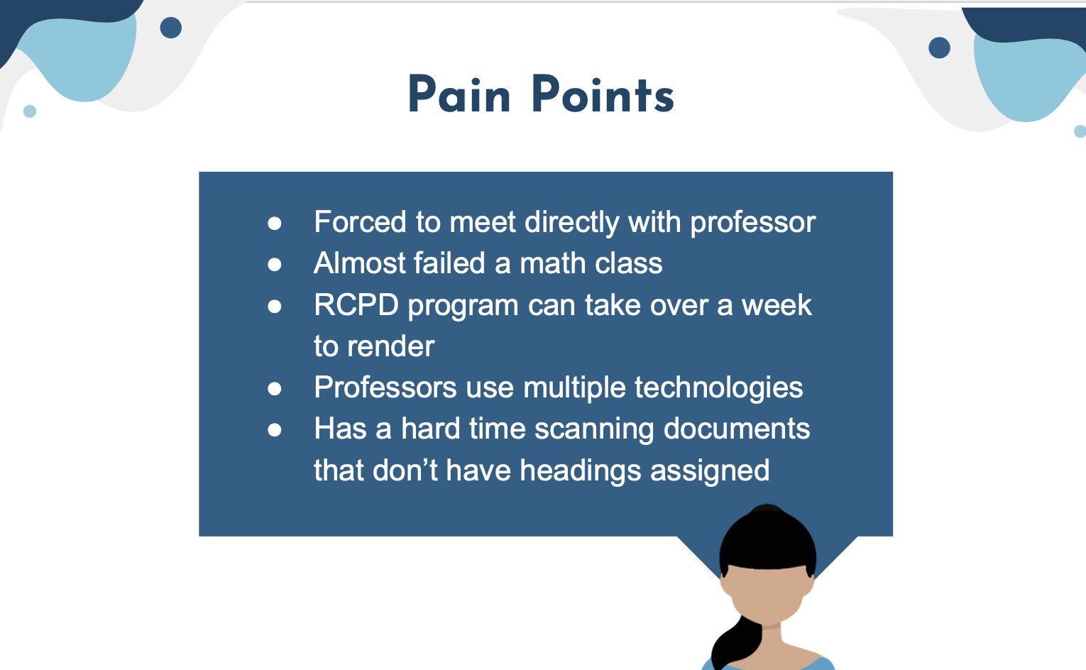 Early-stage pain points
