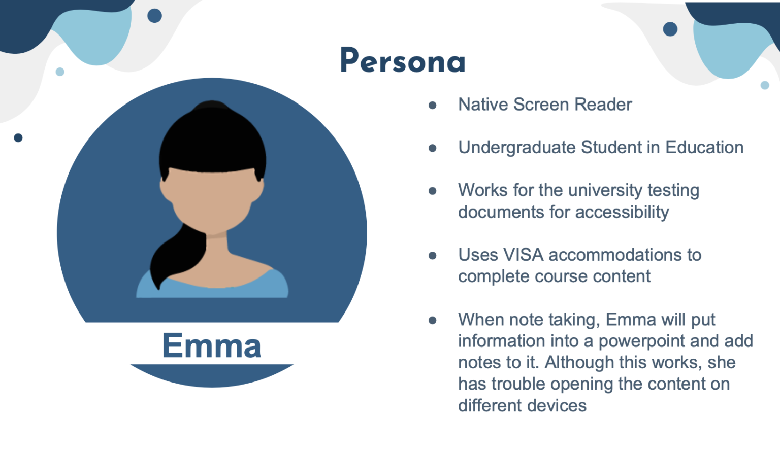 Accessible Note Taking App persona #1