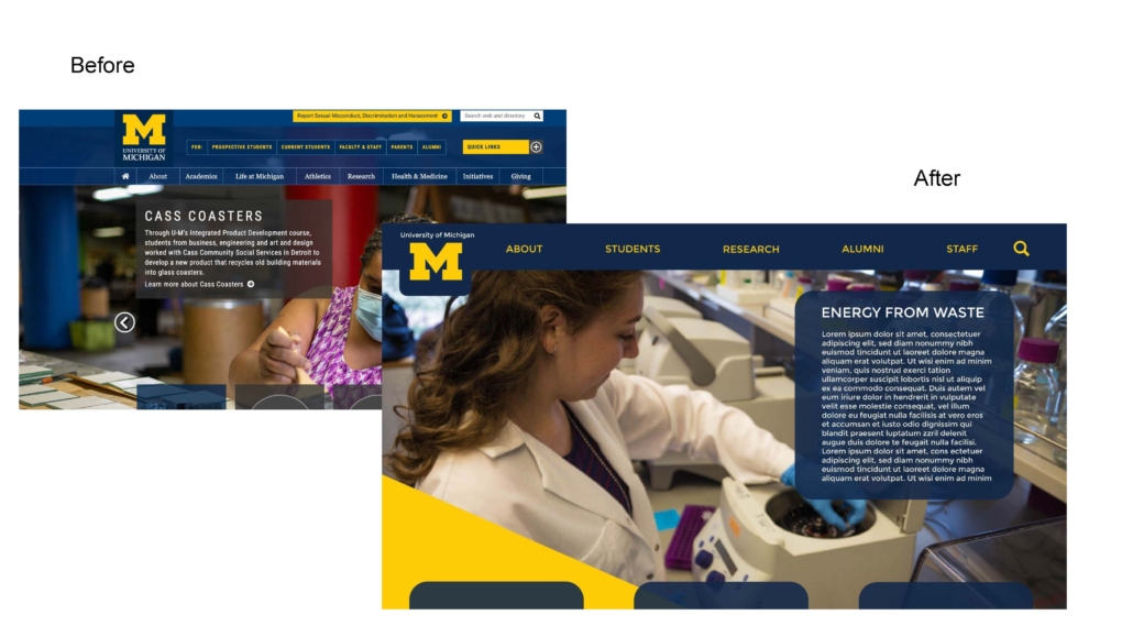 U of M Redesign Page 2