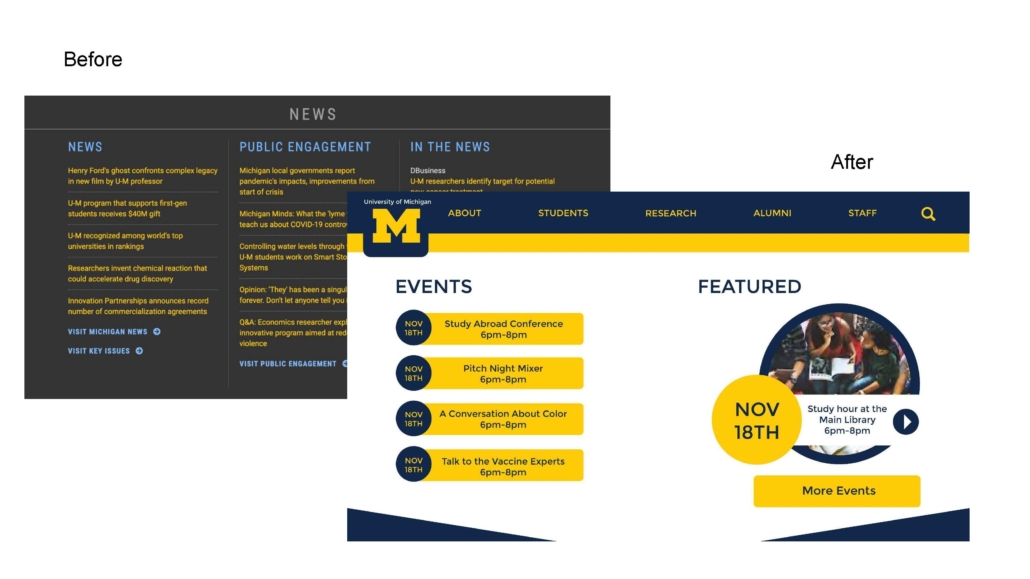 U of M Redesign Page 4