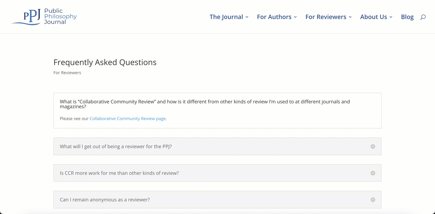 PPJ After: FAQ Page