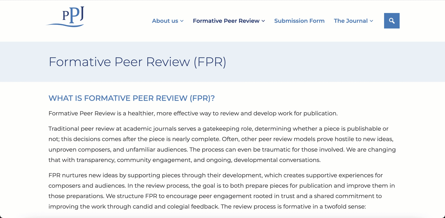 PPJ Before: Collaborative Peer Review
