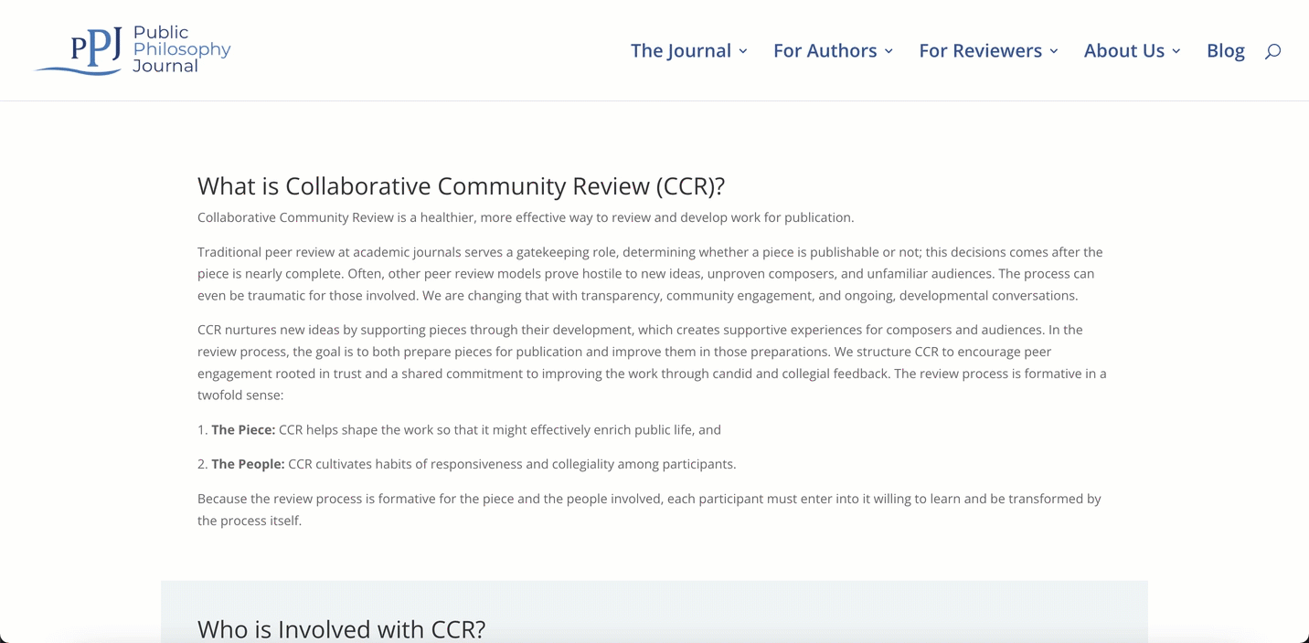 PPJ After: Collaborative Peer Review